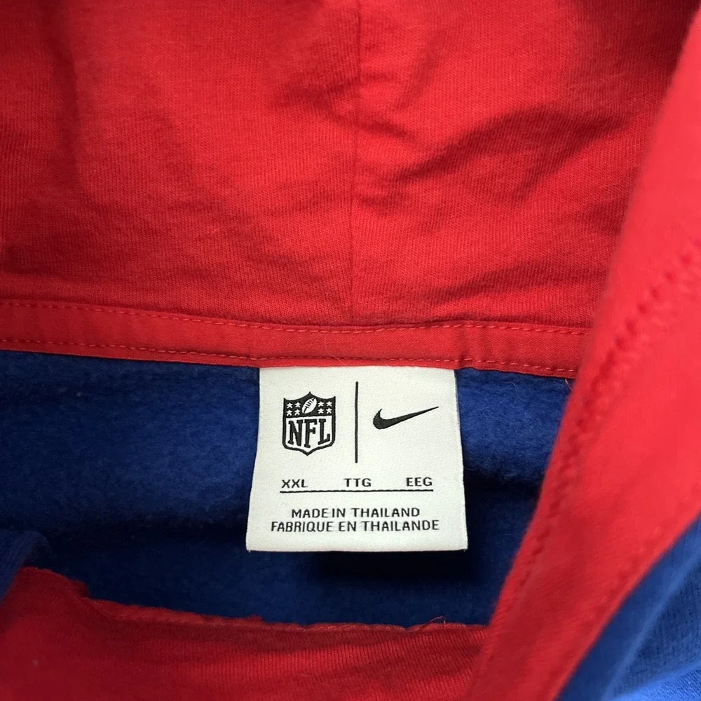 Nike NFL New York Giants Mens 2XL Full Zip Hoodie Sweatshirt Blue Red